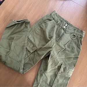 Women’s Bershka Olive Cargo Pants with Utility Ring